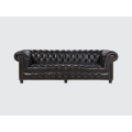 Antyczna 3 -osobowa tapicerka vintage skórzana sofa